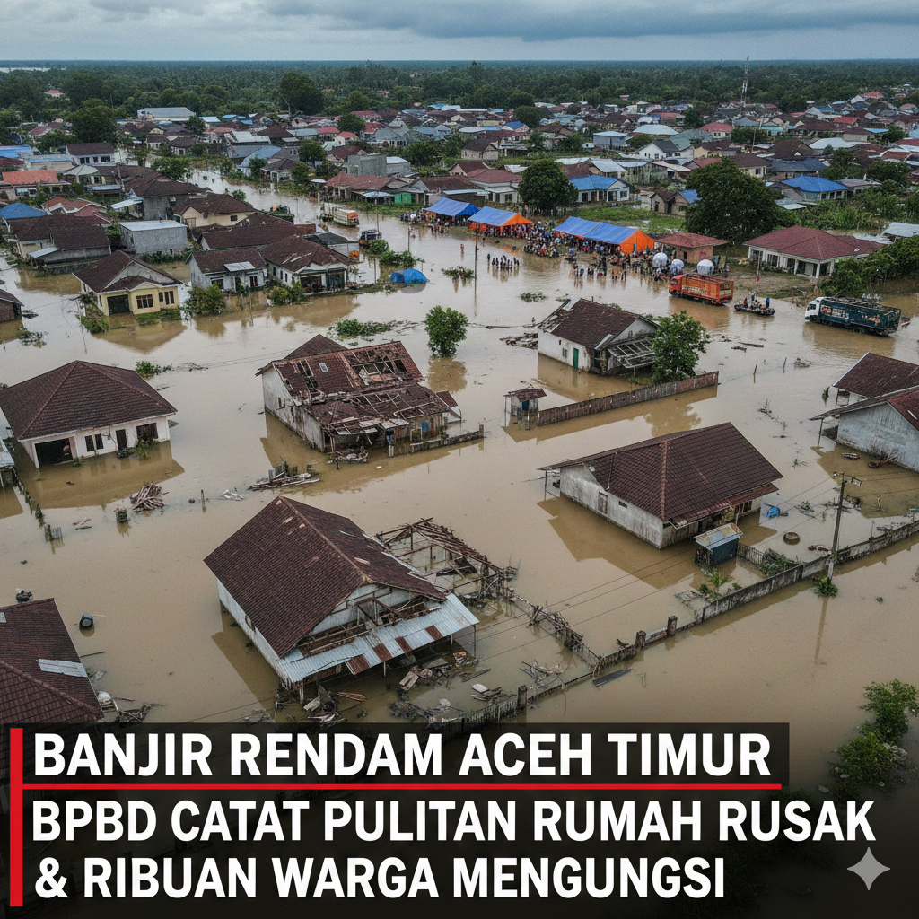 TRAGEDI BANJIR ACEH TIMUR: Puluhan Rumah Hancur, Ribuan Jiwa Terlantar!